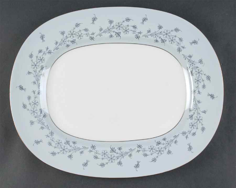 Grey Mist 14" Oval Serving Platter by Minton-1