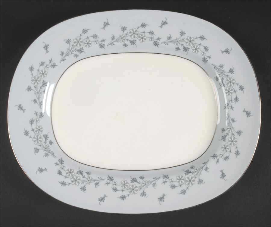 Grey Mist 13" Oval Serving Platter by Minton-1