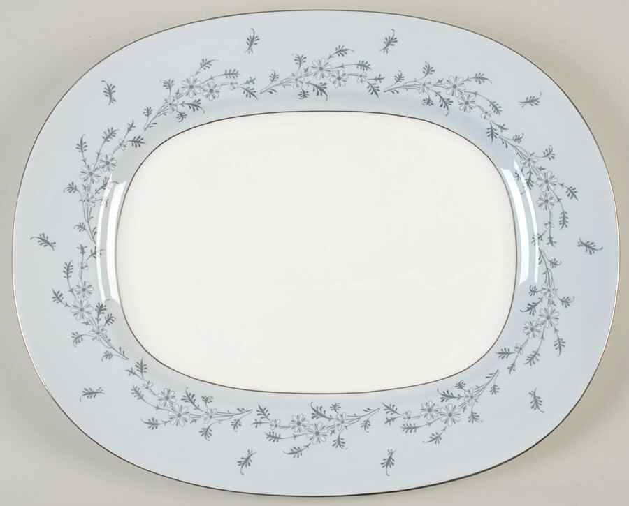 Grey Mist 16" Oval Serving Platter by Minton-1