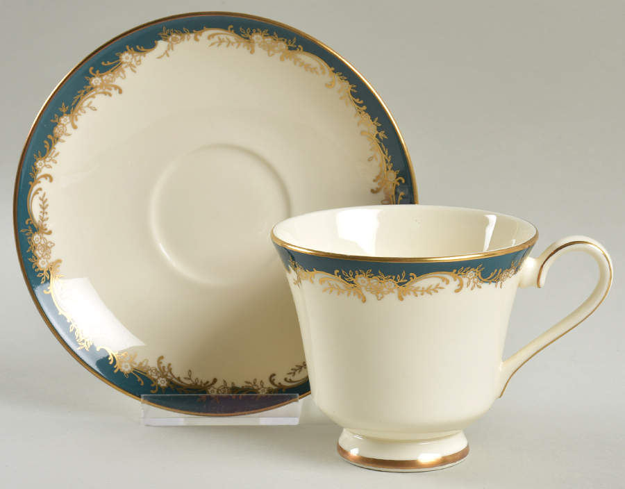 Grosvenor Footed Cup & Saucer Set by Minton-1