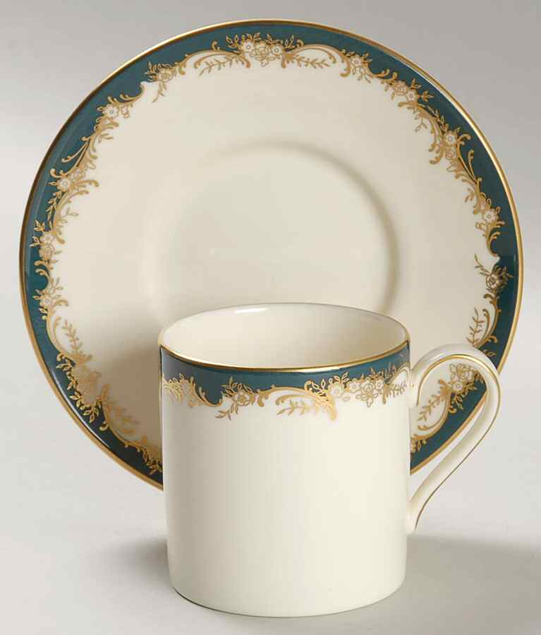 Grosvenor Flat Demitasse Cup & Saucer Set by Minton-1