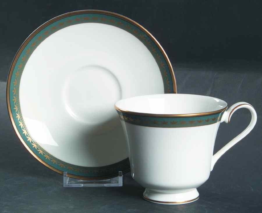 Green Park Footed Cup & Saucer Set by Minton-1