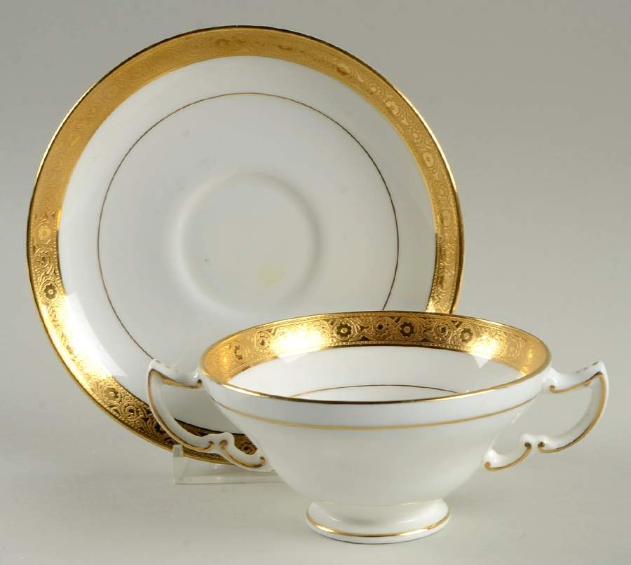 H1325 Footed Bouillon Cup & Saucer by Minton-1