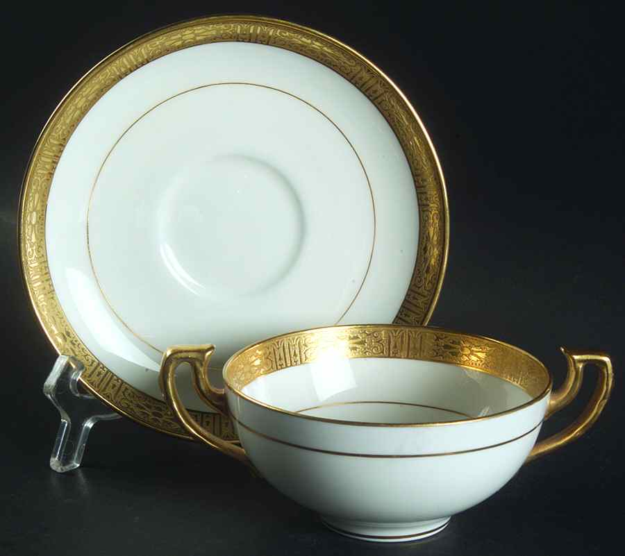 H1745 Footed Bouillon Cup & Saucer by Minton-1