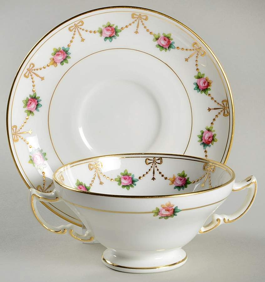 H2323 Footed Bouillon Cup & Saucer by Minton-1