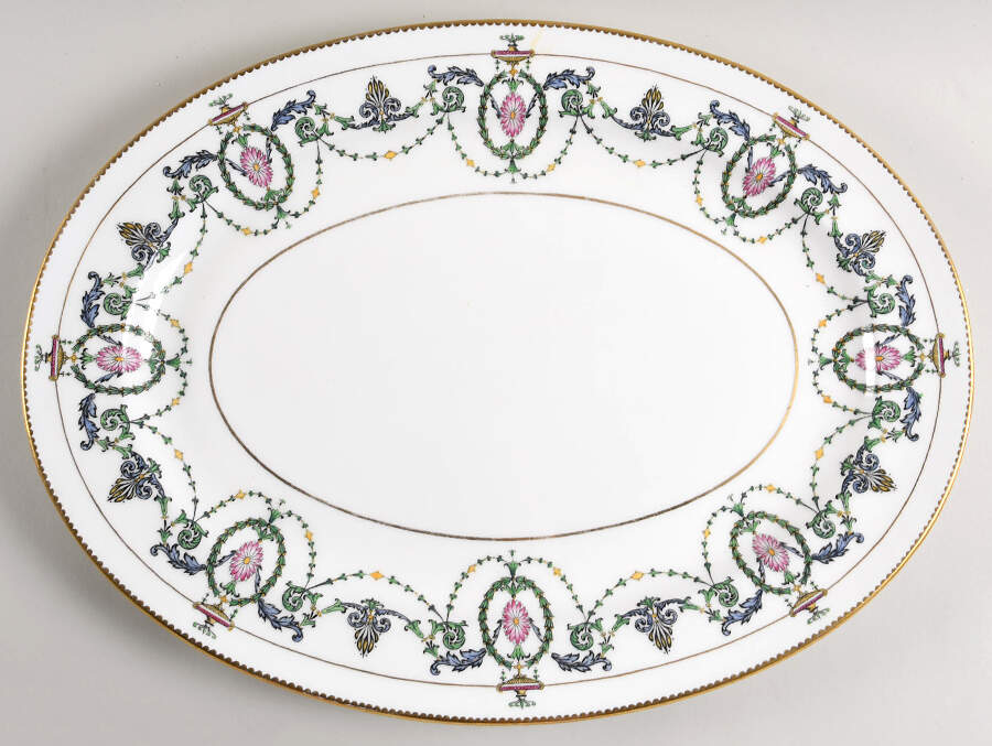 H2581 17" Oval Serving Platter by Minton-1