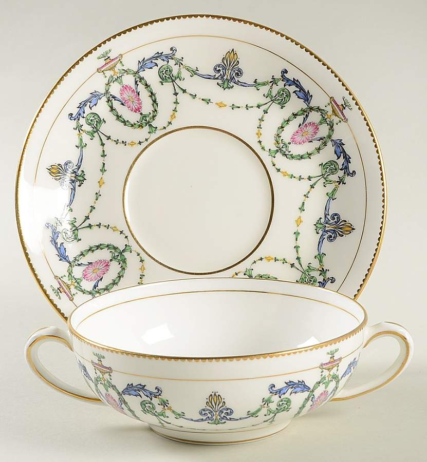 H2581 Flat Cream Soup Bowl & Saucer Set by Minton-1