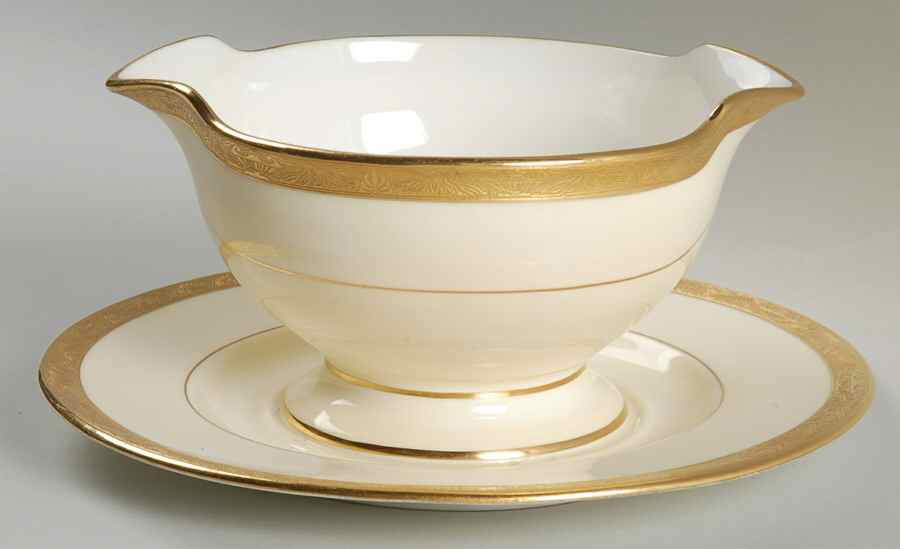 H3157 Gravy Boat with Attached Underplate by Minton-1