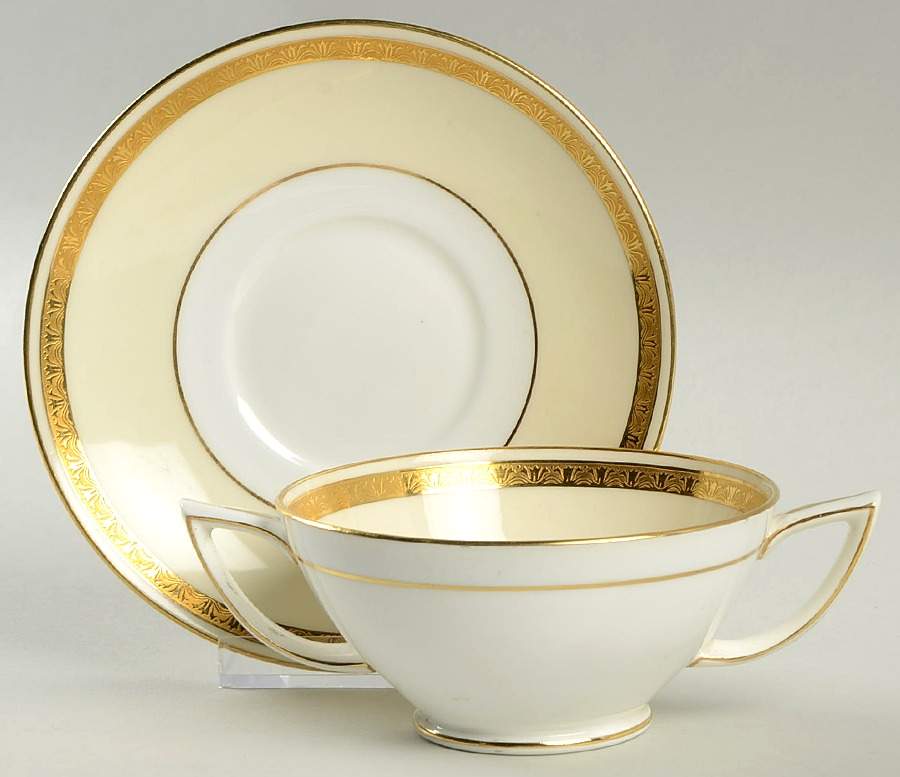 H3488 Footed Bouillon Cup & Saucer by Minton-1