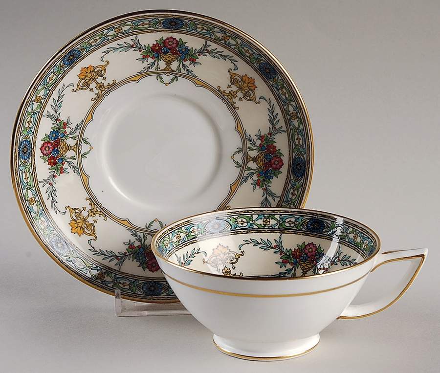 H3649 Footed Cup & Saucer Set by Minton-1