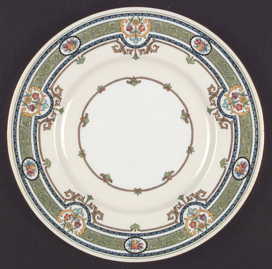 H3737 Green and Blue Salad Plate by Minton-1