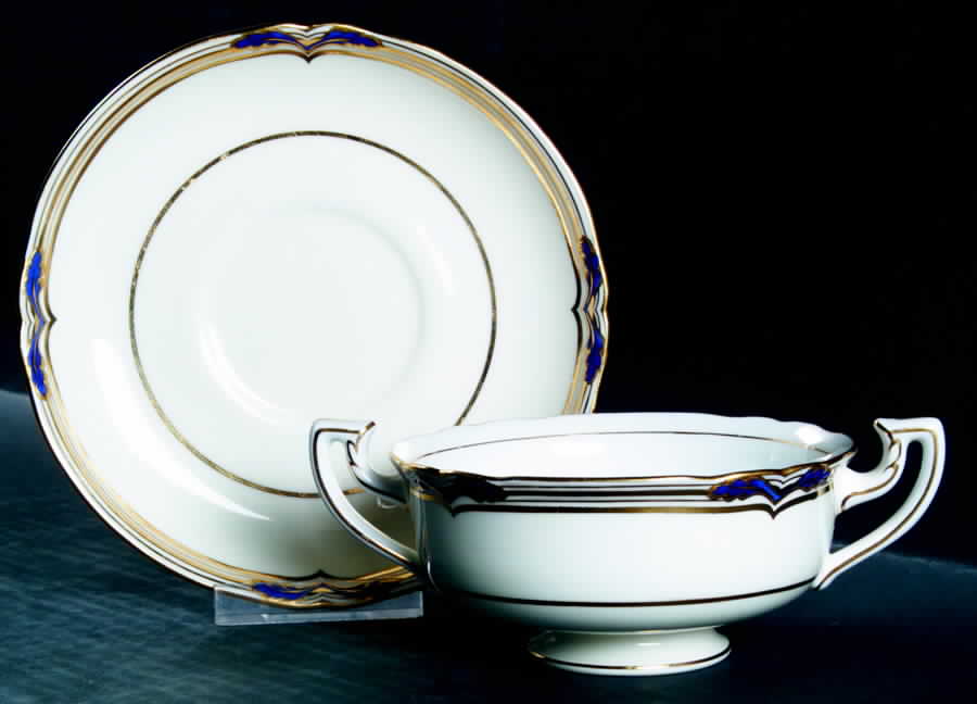 H4763 Footed Cream Soup Bowl & Saucer Set by Minton-1
