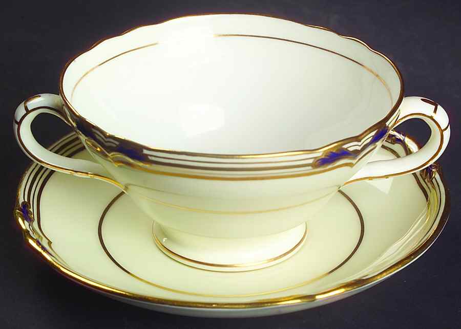 H4763 Footed Bouillon Cup & Saucer by Minton-1