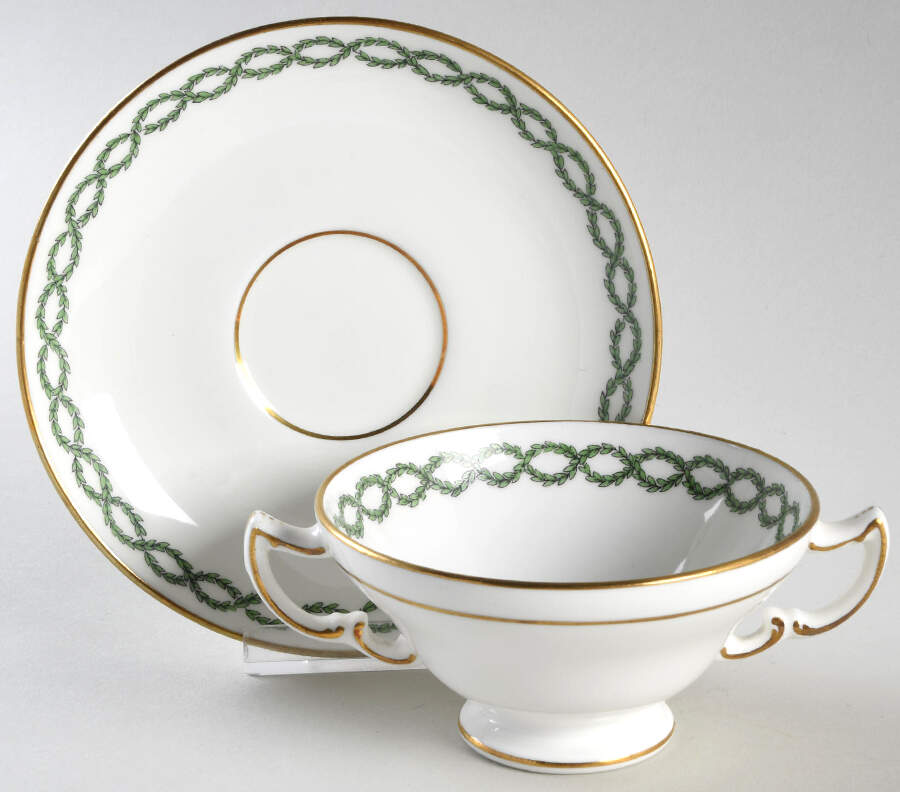 H551 Footed Bouillon Cup & Saucer by Minton-1