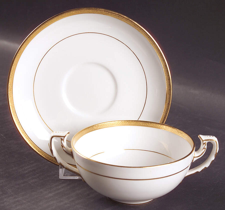 H969 Footed Bouillon Cup & Saucer by Minton-1
