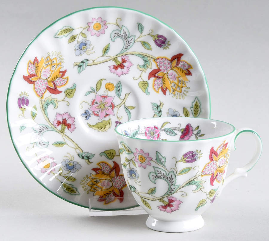Haddon Hall Footed Demitasse Cup & Saucer Set by Minton-1