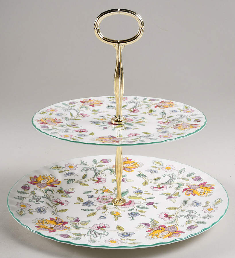 Haddon Hall 6 5/8"-10"  2 Tiered Serving Tray (Dp, Sp) HC by Minton-1