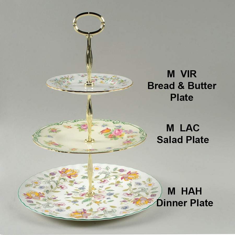 Haddon Hall Mixed/Match 3 Tier Serving Tray by Minton-1