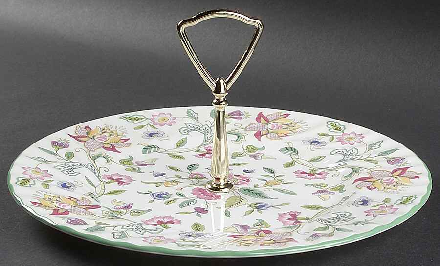 Haddon Hall Round Serving Plate with Handle (DP) by Minton-1