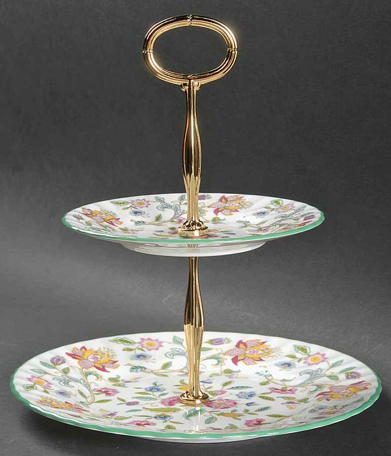 Haddon Hall 2 Tiered Serving Tray (Lunch & Bread/Butter Plate) by Minton-1