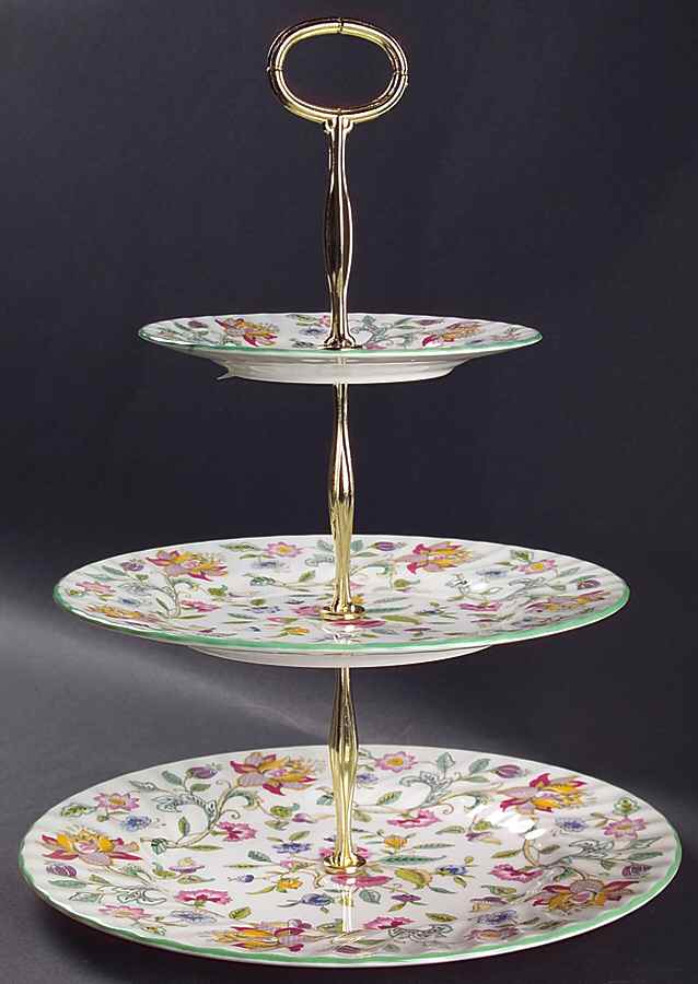 Haddon Hall 3-Tiered Serving Tray (DP, SP, BB) by Minton-1