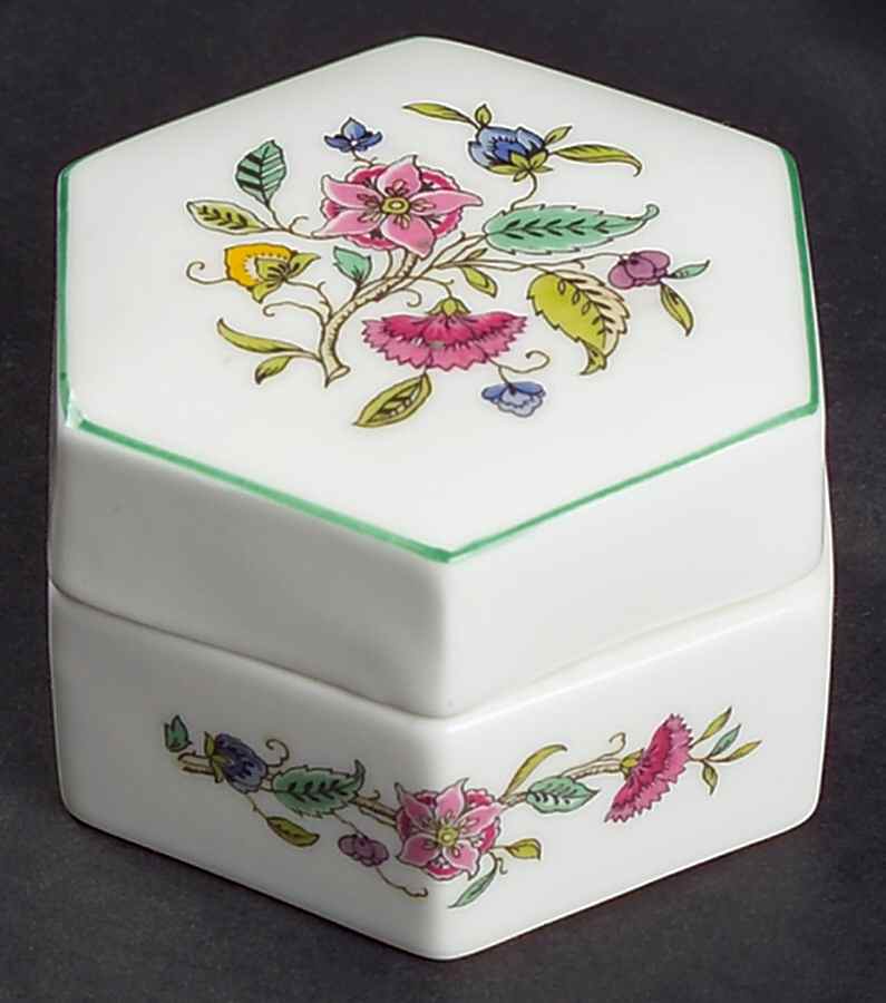 Haddon Hall Hexagonal Box & Lid by Minton-1