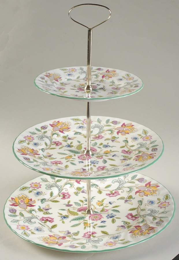 Haddon Hall 3-Tiered Serving Tray (DP, LP, BB) by Minton-1
