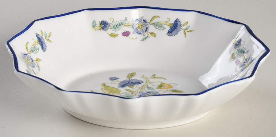 Haddon Hall Blue (Blue Trim) Oval Sweet Meat Dish by Minton-1