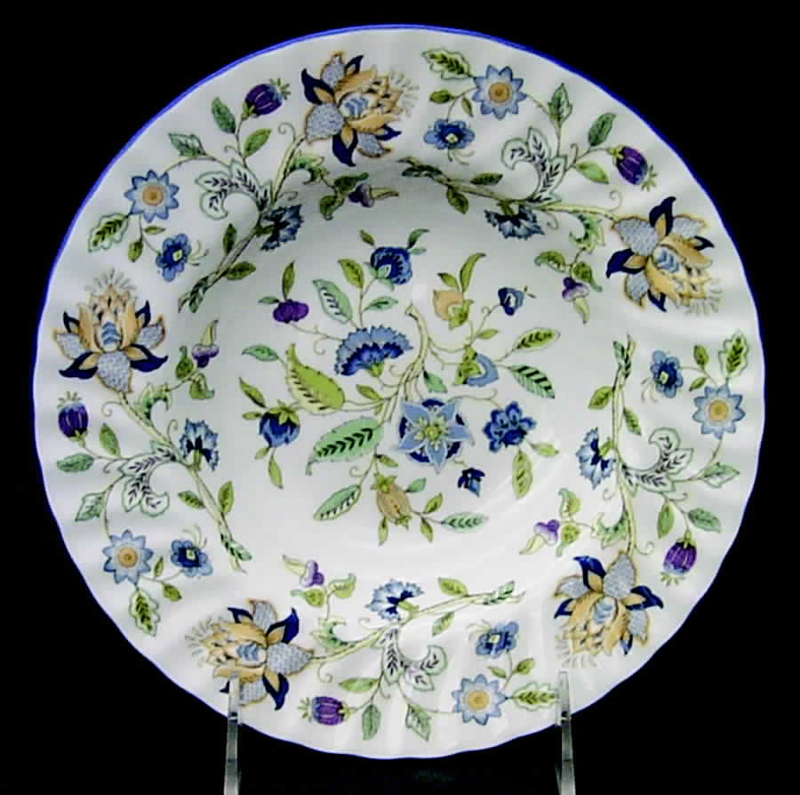 Haddon Hall Blue (Blue Trim) Rim Soup Bowl by Minton-1