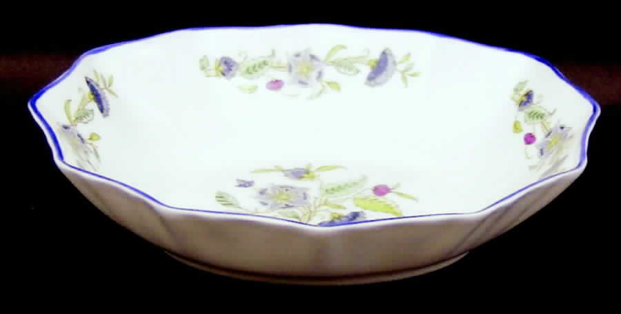 Haddon Hall Blue (Blue Trim) Oval Sweet Meat Dish by Minton-1