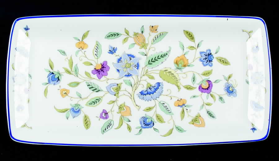 Haddon Hall Blue (Blue Trim) Large Sandwich Tray by Minton-1
