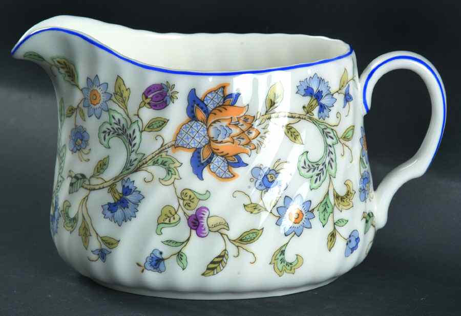 Haddon Hall Blue (Blue Trim) Creamer by Minton-1