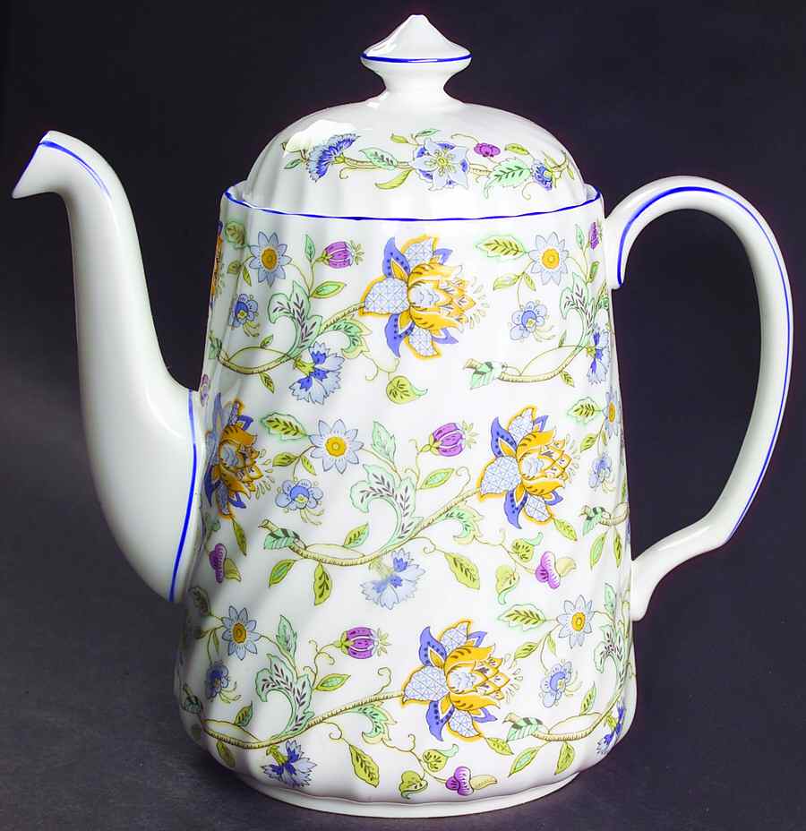 Haddon Hall Blue (Blue Trim) Coffee Pot & Lid by Minton-1