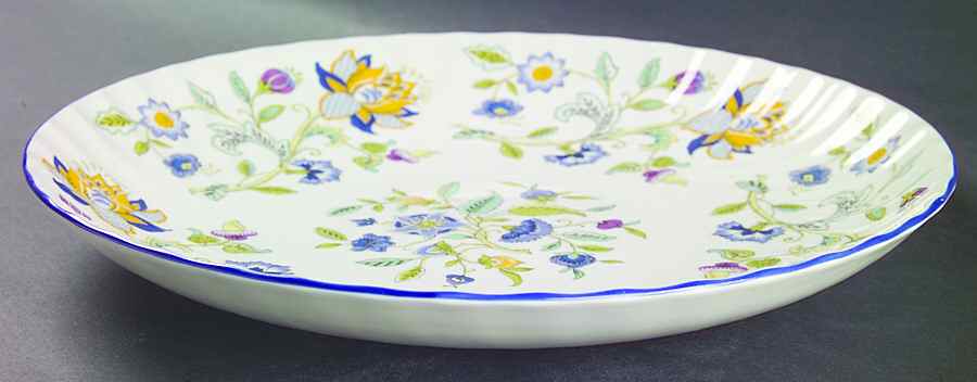 Haddon Hall Blue (Blue Trim) 11" Pasta Serving Bowl by Minton-1