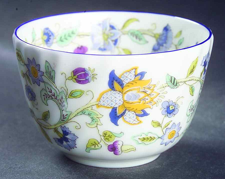 Haddon Hall Blue (Blue Trim) Open Sugar Bowl by Minton-1