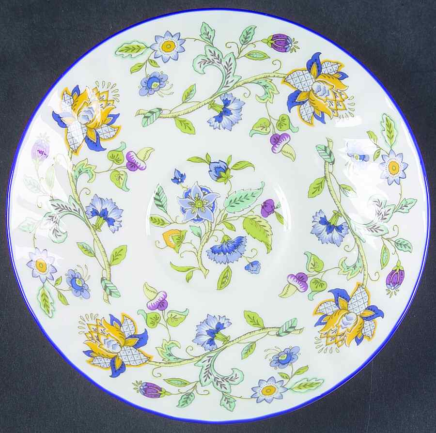 Haddon Hall Blue (Blue Trim) Saucer for Flat Cup by Minton-1