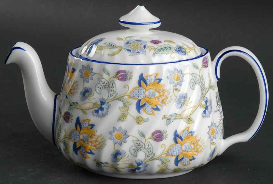 Haddon Hall Blue (Blue Trim) Mini Teapot & Lid by Minton-1