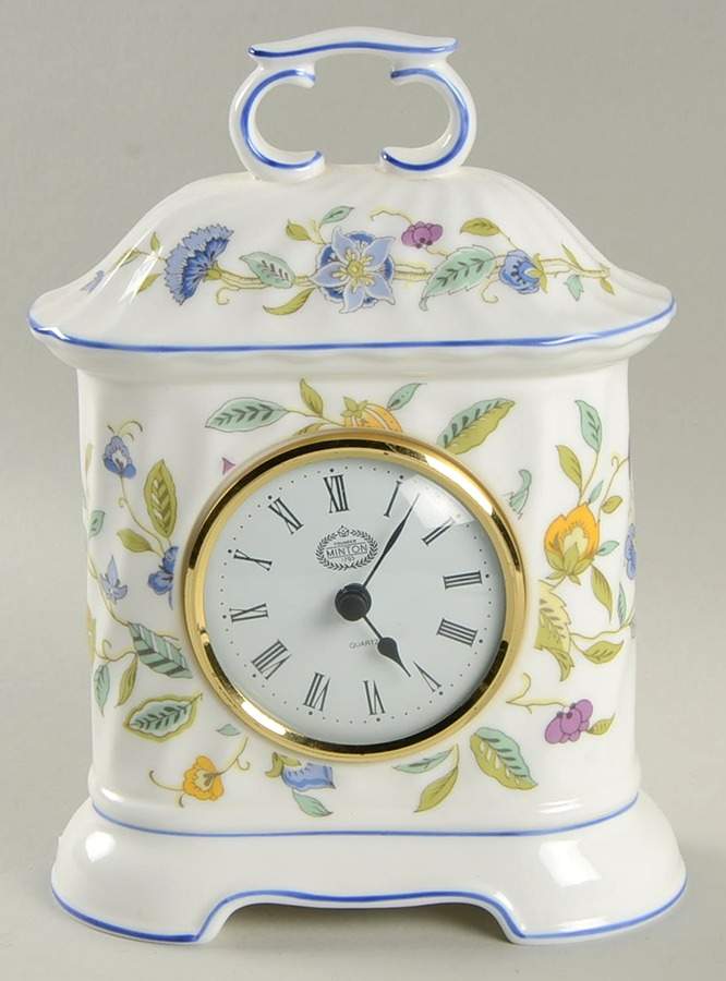 Haddon Hall Blue (Blue Trim) Mantel Clock by Minton-1