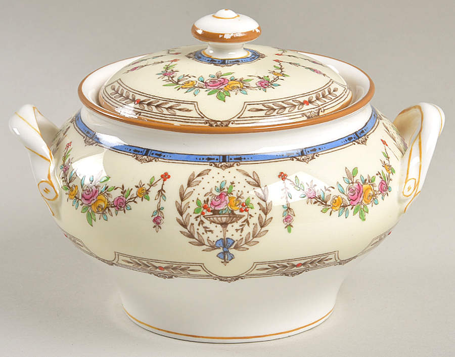 Hampshire Multicolor Sugar Bowl & Lid by Minton-1
