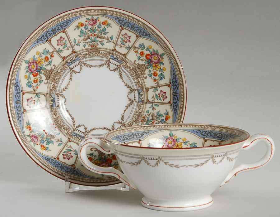Hazelemere Footed Bouillon Cup & Saucer by Minton-1