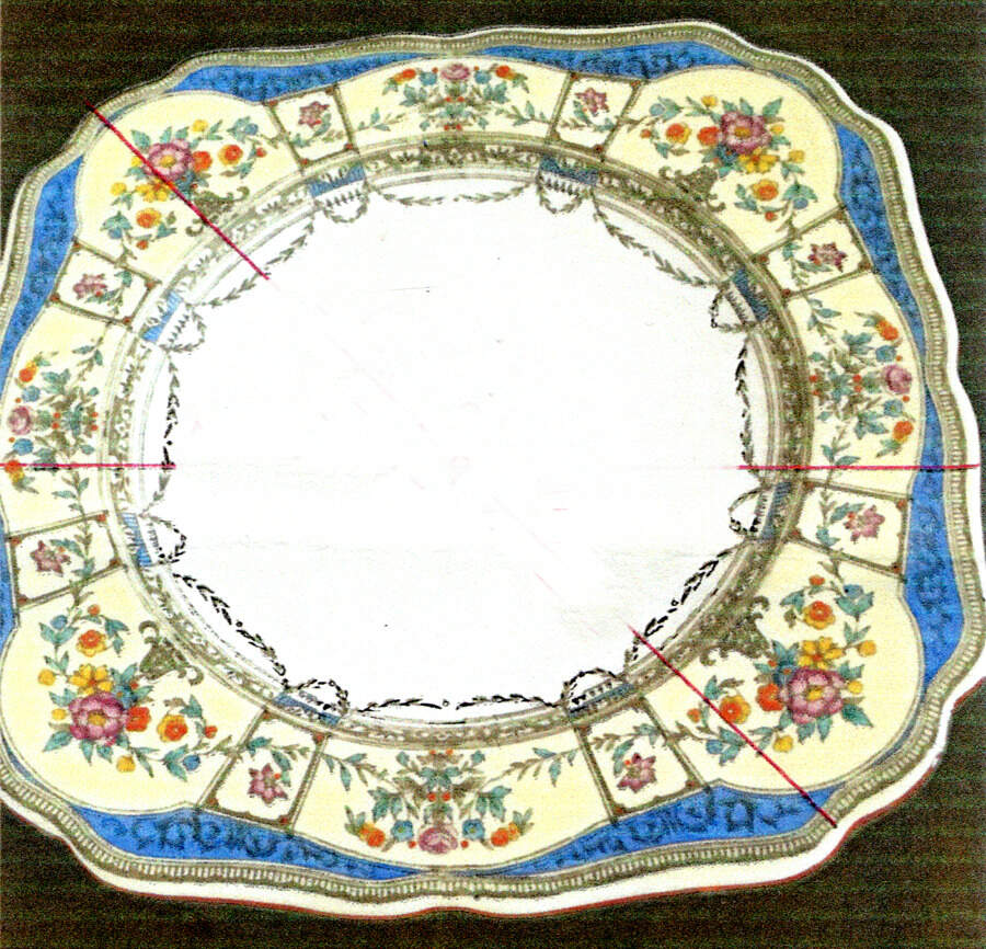 Hazelemere Blue Square Salad Plate by Minton-1