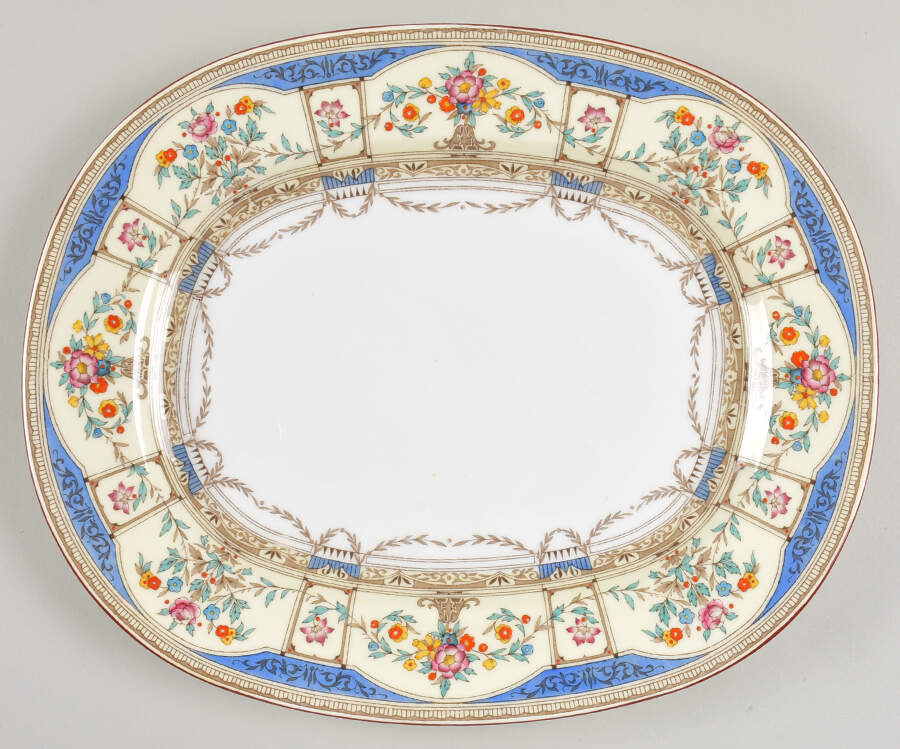 Hazelemere Blue 13" Oval Serving Platter by Minton-1