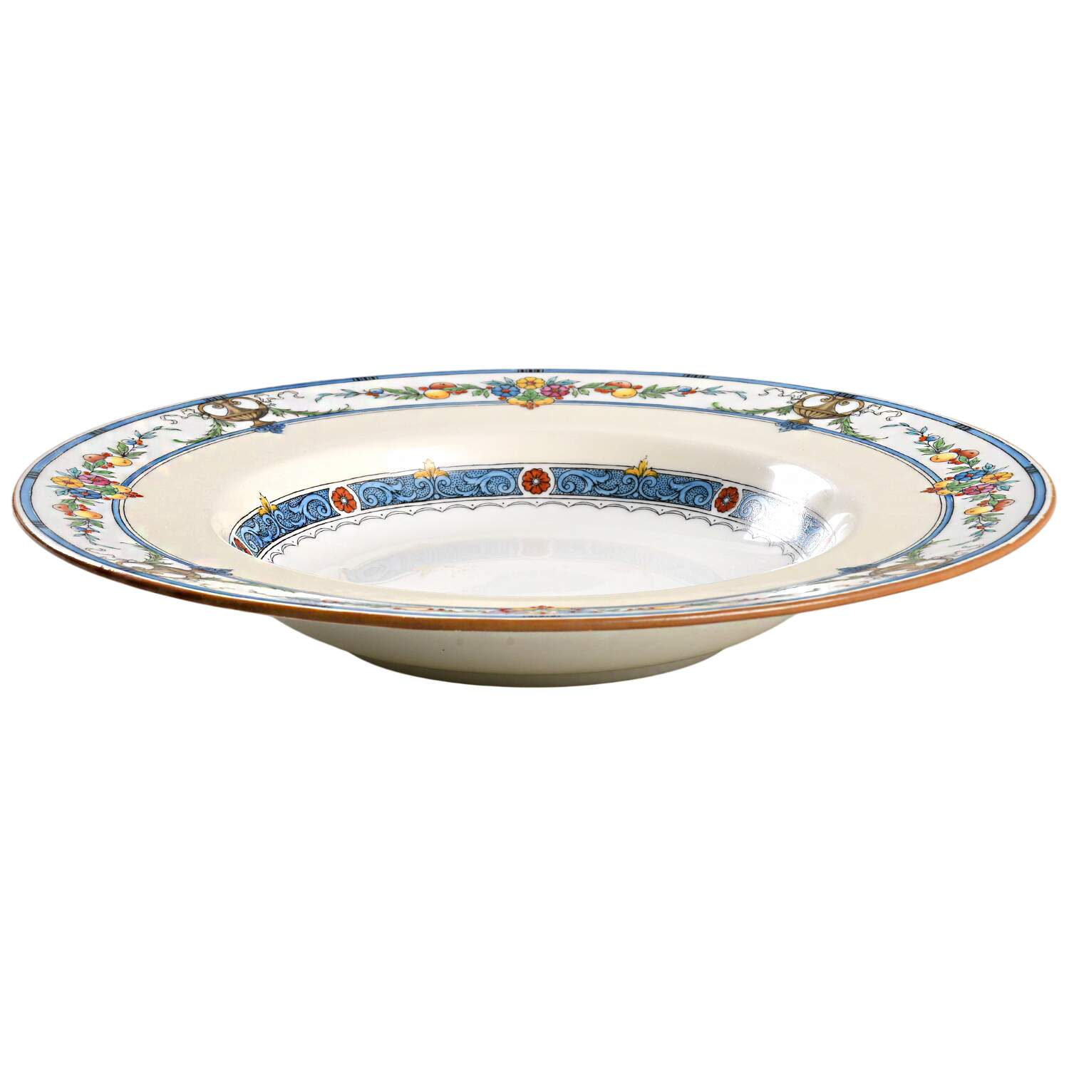 Helena Blue Rim Soup Bowl by Minton-1