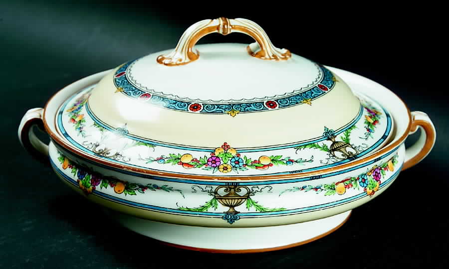 Helena Blue Round Covered Vegetable by Minton-1