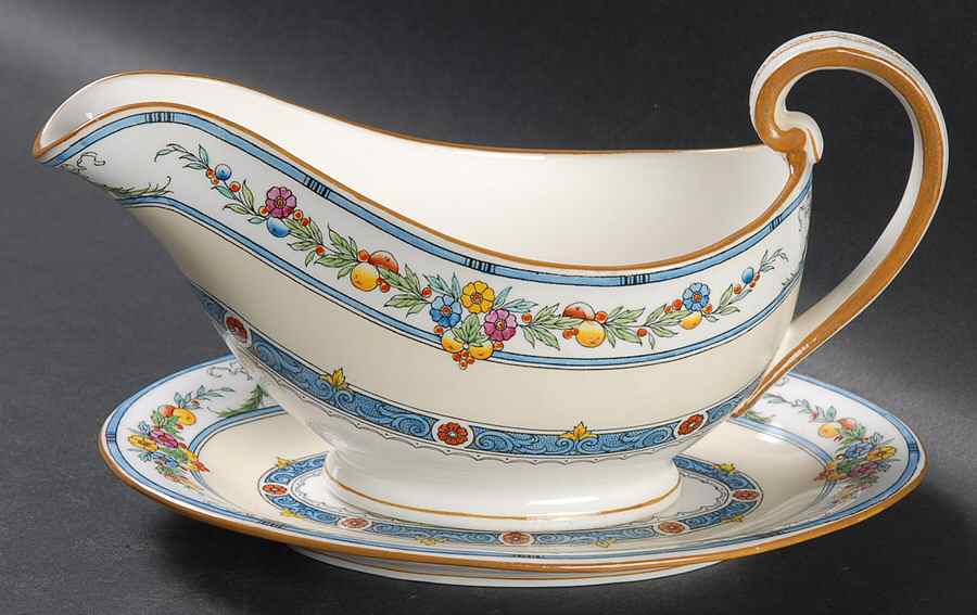 Helena Blue Gravy Boat & Underplate by Minton-1