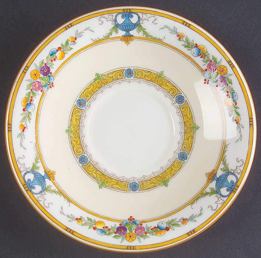Helena Yellow (Dark) Saucer for Footed Cream Soup Bowl by Minton-1