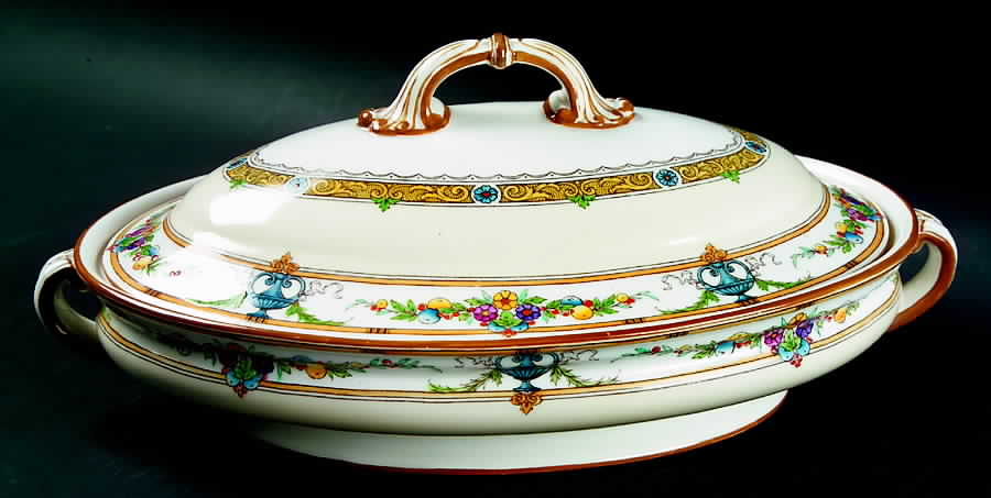 Helena Yellow (Dark) Oval Covered Vegetable by Minton-1