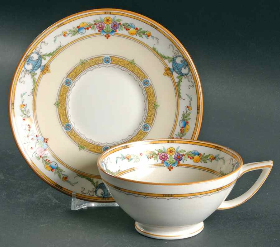 Helena Yellow (Dark) Footed Cup & Saucer Set by Minton-1