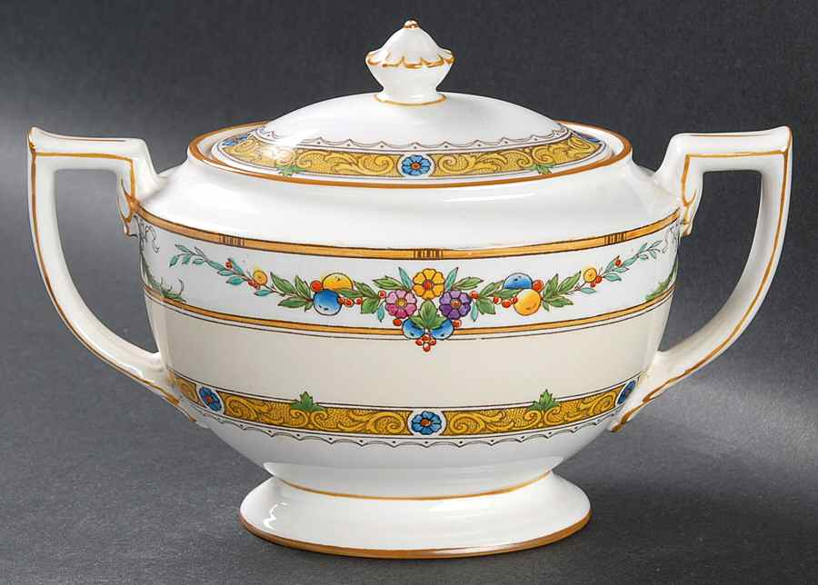 Helena Yellow (Dark) Sugar Bowl & Lid by Minton-1