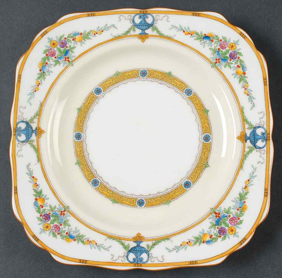 Helena Yellow (Dark) Square Luncheon Plate by Minton-1